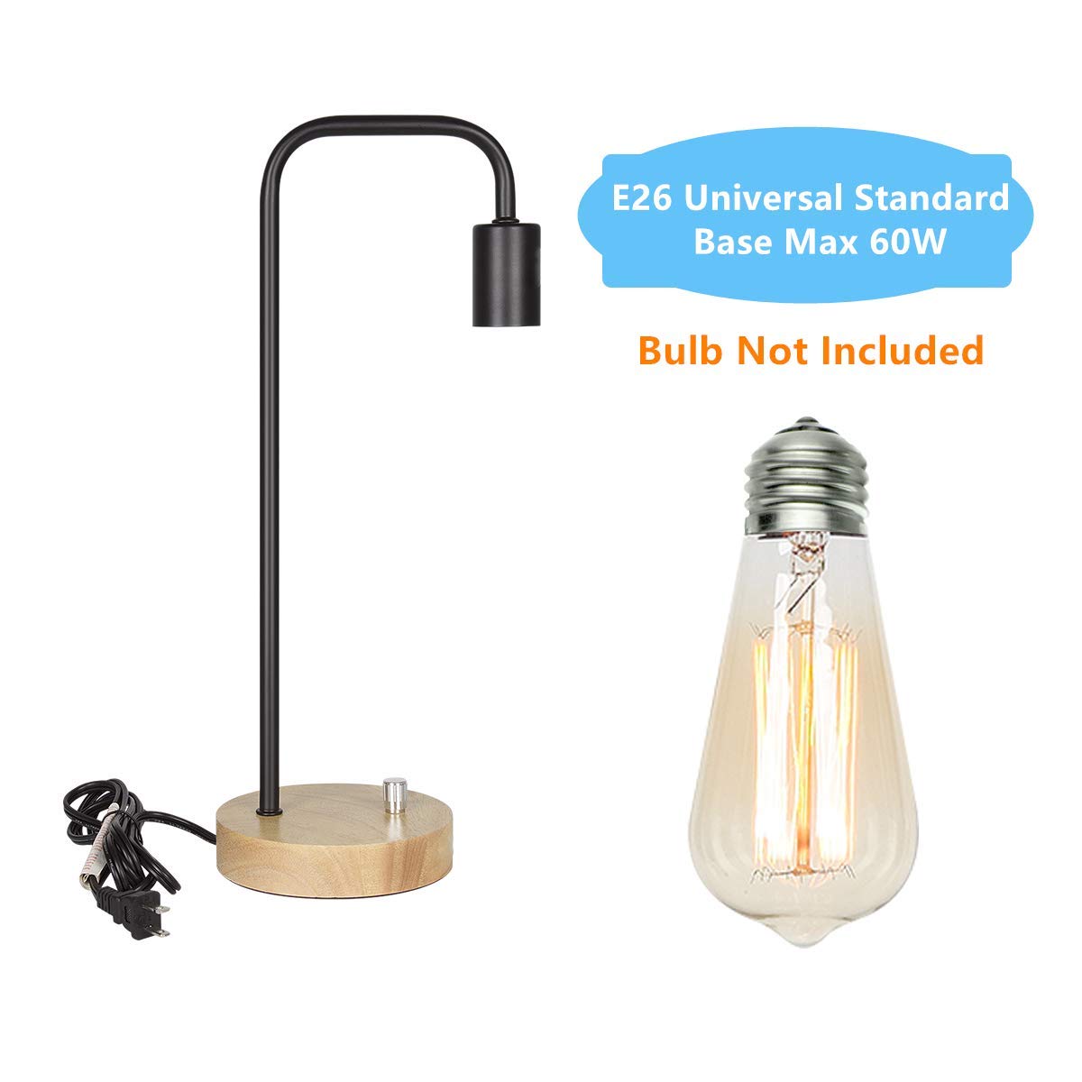 モダンインダストリアル テーブルランプ2個セット（エジソン電球付き） EdisonBulb 2個セット ノスタルジア エジソン電球 LED電球 調光器対応